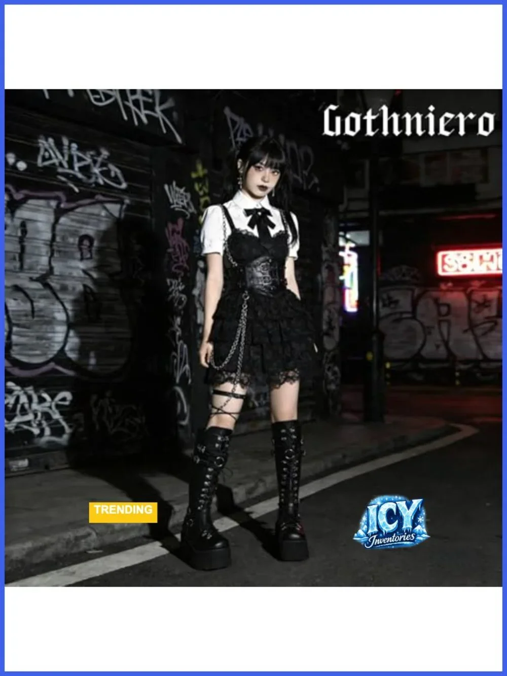 Faux Leather Chunky Platform Knee High Boots Lace Up Wedge Zip